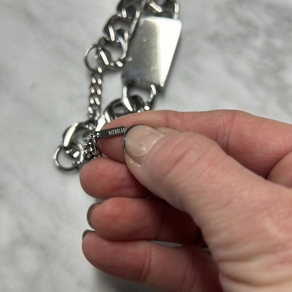 Shopbop Silver Chunky Chain Choker Nameplate Necklace Small Version - Picture 4 of 5